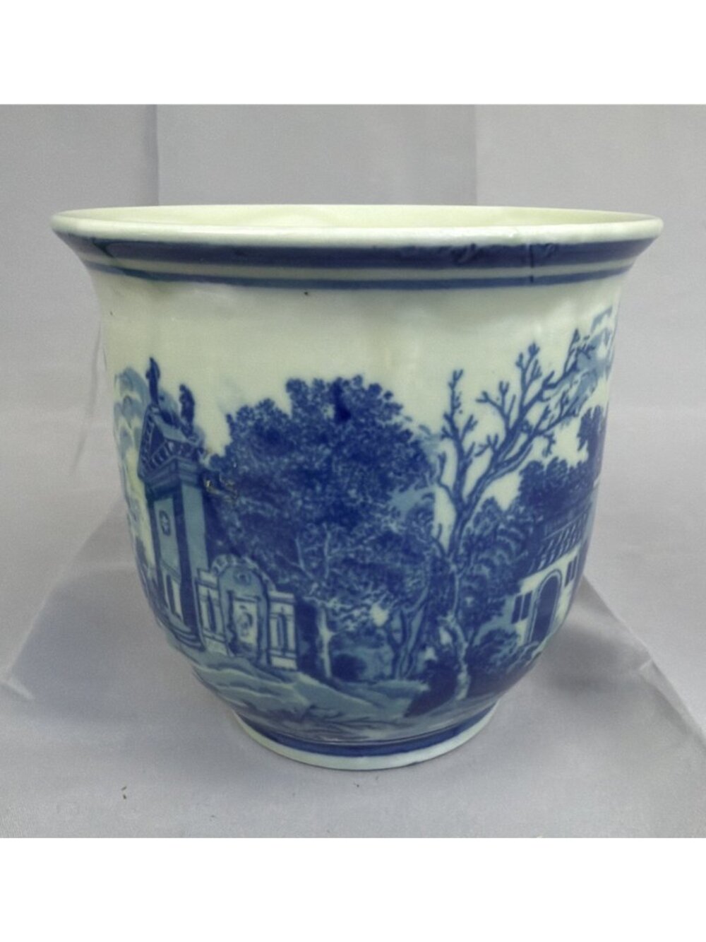 Vintage Flow Blue Victoria Ware Ironstone Bowl Vintage Vase Planter Pot
